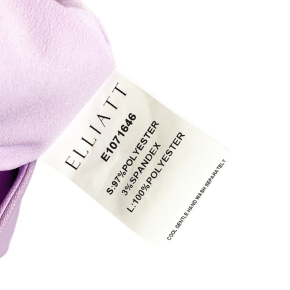 ELLIATT Camo Asymmetric Satin Cocktail Dress lilac light purple Size Small - Picture 5 of 7